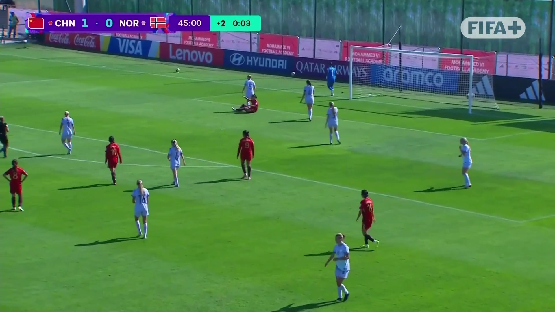 周欣怡点射破门U17中国女足半场2-0领先挪威 周欣怡点射破门U17中国女足半场2-0领先挪威